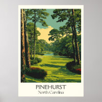 Pinehurst NC Vintage Golf Course Landscape Art