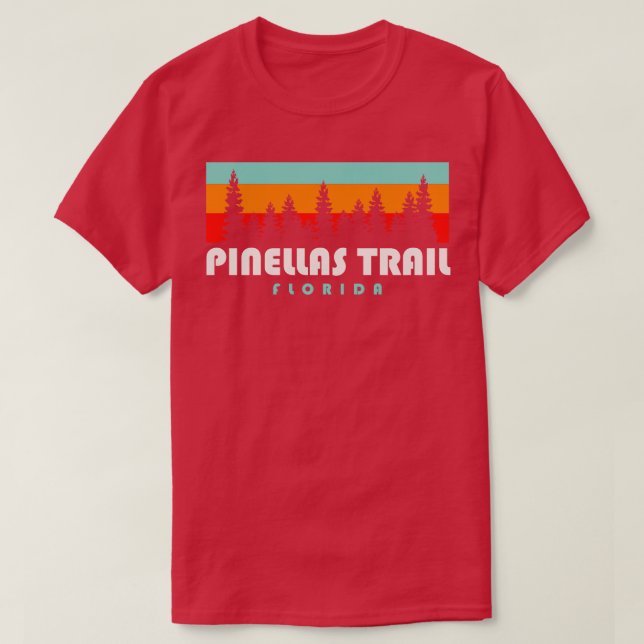 Pinellas Trail Pinellas County Florida Retro Trees T-Shirt (Design Front)