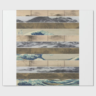 Pines and Temples Asian Art Mosaic Gift Wrap