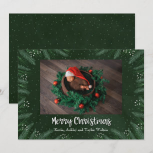 Pines Christmas Holiday Photo Birth Announcements