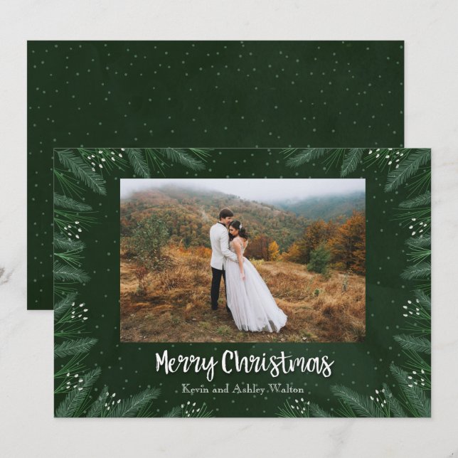 Pines Christmas Photo Holiday Card (Front/Back)