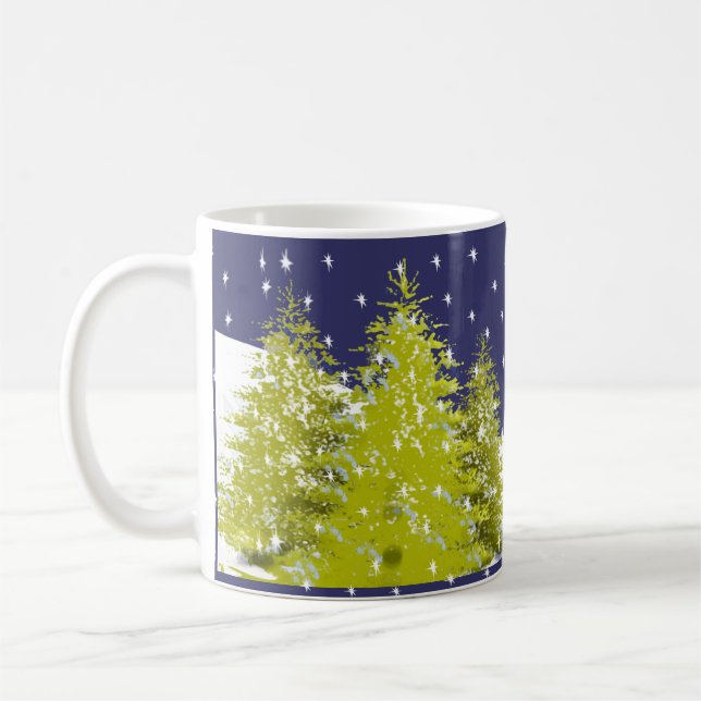 Pines Christmas Star Mug with Moon Cloud (Left)