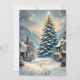 Pines in a Quiet Village Holiday Card