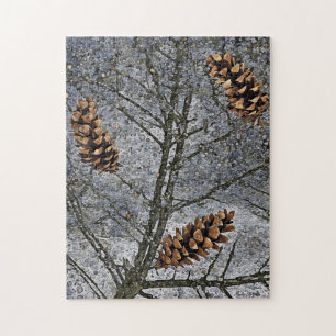Pines In The Snow Jigsaw Puzzle