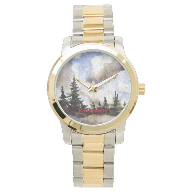 Pines & low clouds on "Highland Scenic Highway" Watch (Front)