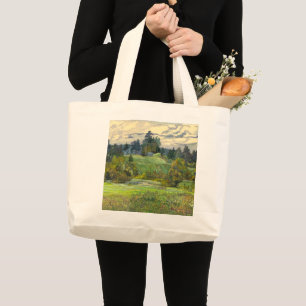 Pines painting  watercolor large tote bag