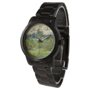 Pines painting watercolor watch