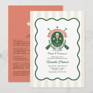Pines & Prosecco Camp Bachelorette Weekend Invitation