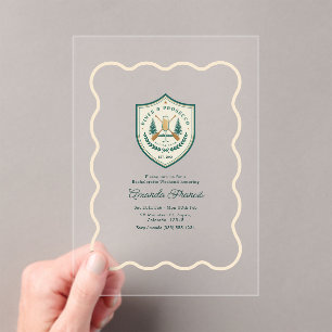 Pines & Prosecco Social Club Camp Bachelorette Acrylic Invitations