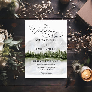 Pines Rustic Mountain Forest Wedding Invitation
