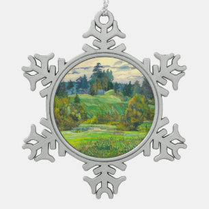 Pines Snowflake Pewter Christmas Ornament