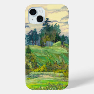 Pines watercolor iPhone 15 mini case