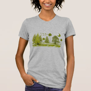 Pines with Moon-change t-shirt colour and style