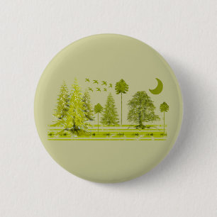 Pines with Moon-Customise Change BackGround Colour 6 Cm Round Badge