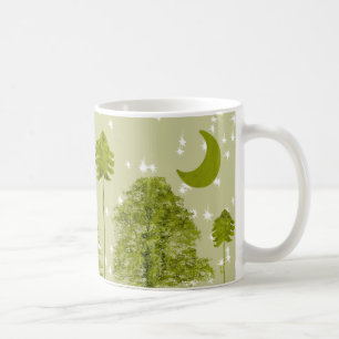 Pines with Moon-Customise Change BackGround Colour Coffee Mug