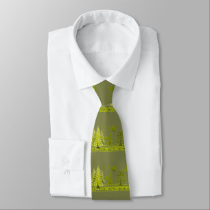 Pines with Moon-Customise Change BackGround Colour Tie