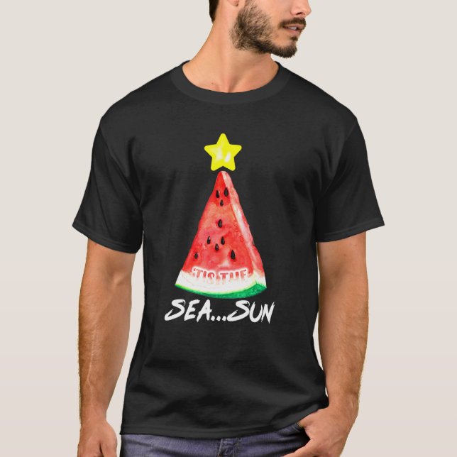 Pinetree Watermelon Summer Sea Sun Christmas In Ju T-Shirt (Front)