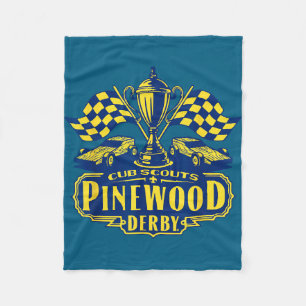 Pinewood derby cub scouts chequered flag racing fleece blanket