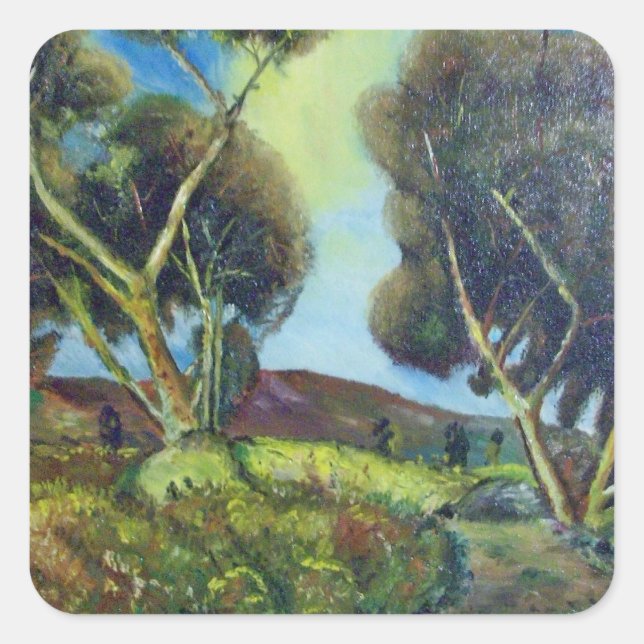 PINEWOOD IN TUSCANY LANDSCAPE SQUARE STICKER (Front)