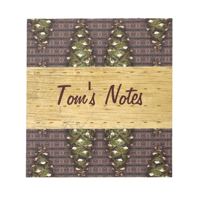 Pinewood notepad by Alexandra Cook (Front)