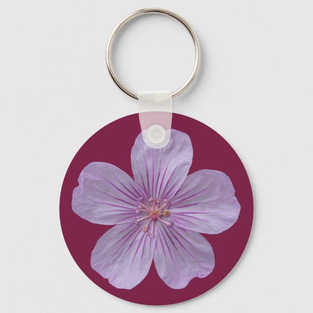 Pineywoods Geranium #1 Key Ring (Front)