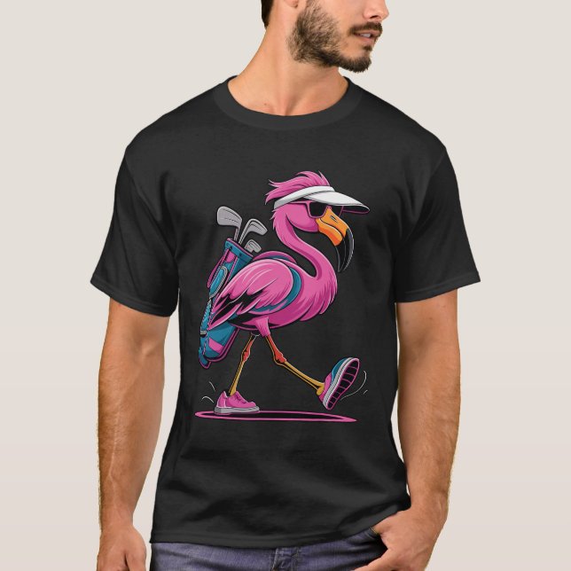 Ping Flamingo Golf Sungles Woman Ladies Men Golf L T-Shirt (Front)