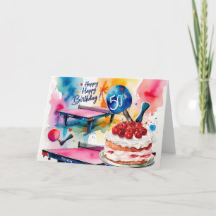Ping pong 50th Birthday Card