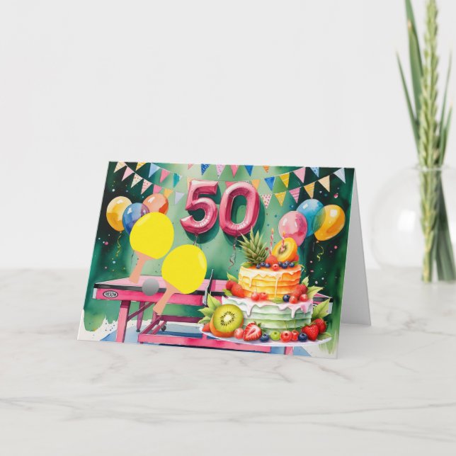  Ping pong 50th Birthday  Card (Front)