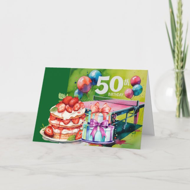  Ping pong 50th Birthday  Card (Front)