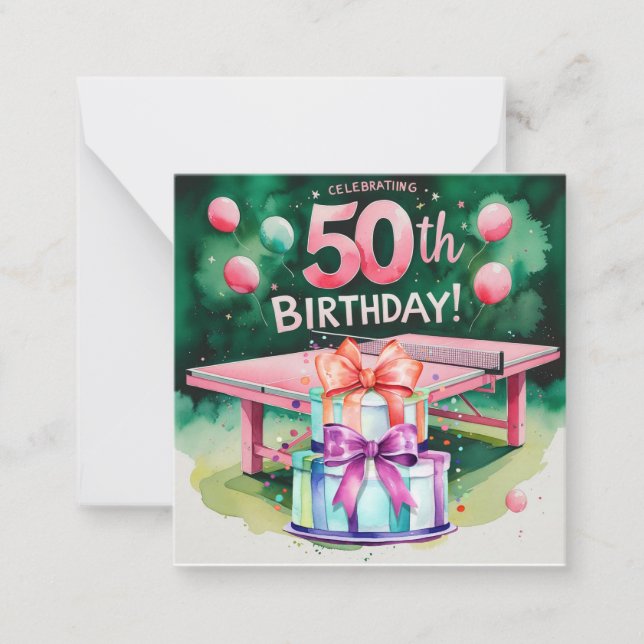  Ping pong 50th Birthday  Card (Front)