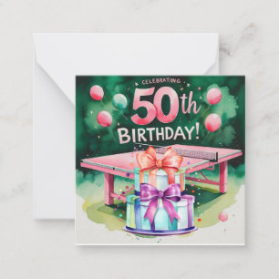 Ping pong 50th Birthday Card
