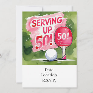Ping Pong 50th Birthday,  Invitation