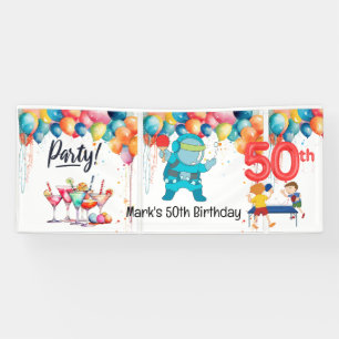 Ping Pong 50th Birthday Party  Banner