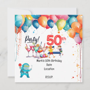 Ping Pong 50th Birthday Party  Invitation