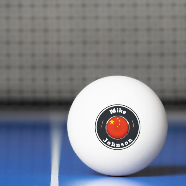 Ping Pong Ball -  Custom China Flag add name (Net)