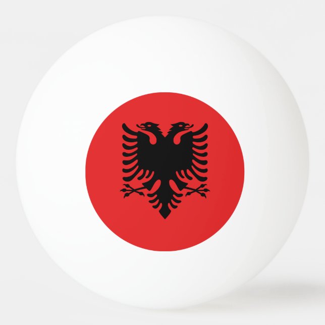 Ping pong ball with Flag of Albania (Front)
