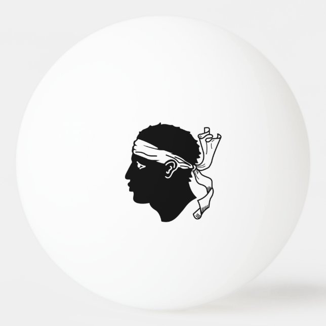 Ping pong ball with Flag of Corsica (Front)