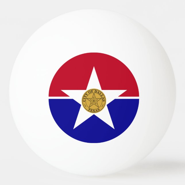 Ping pong ball with Flag of Dallas (Front)