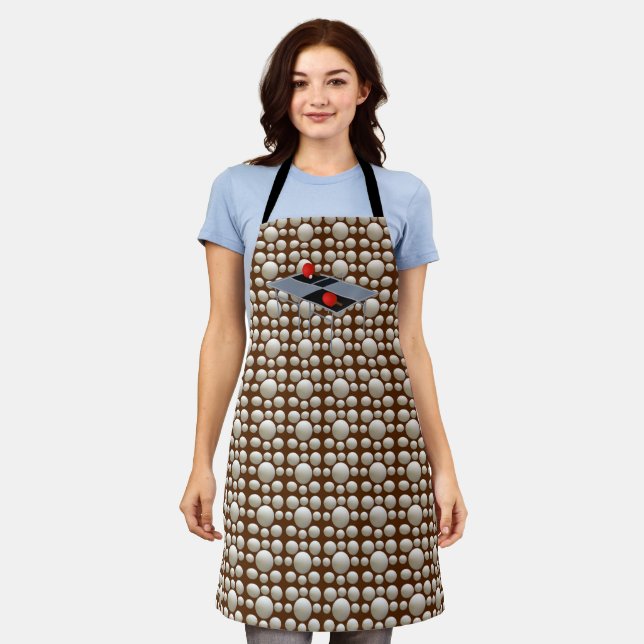 Ping Pong Balls, Full Print Apron (Worn)