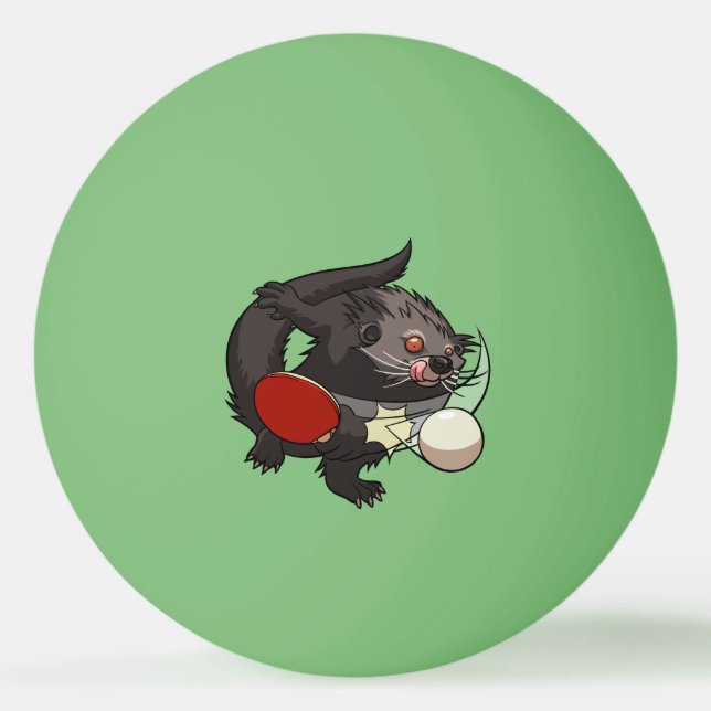 Ping Pong Binturong Table Tennis Player Bearcat Ping Pong Ball (Front)