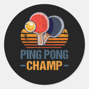 Ping Pong Champ Table Tennis Player Athlete Coach Classic Round Sticker