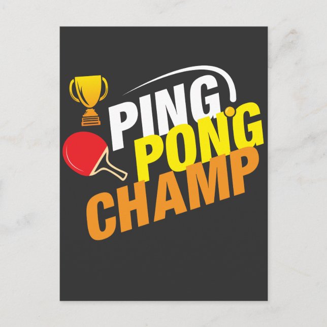 Ping Pong Champ Table Tennis Postcard (Front)