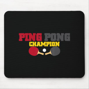 Ping Pong Champion Fun Cute Table Tennis Gift  Mouse Mat