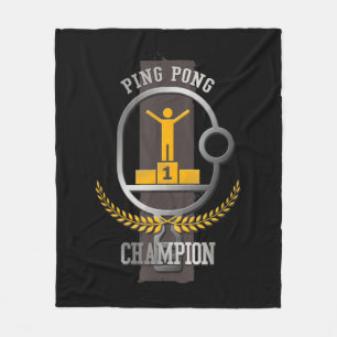 Ping Pong Champion Fun Table Tennis Player Gift Fleece Blanket