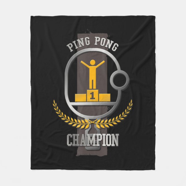 Ping Pong Champion Fun Table Tennis Player Gift  Fleece Blanket (Front)