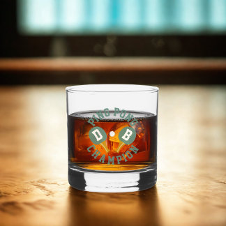 Ping Pong Champion Personalised Whiskey Glass