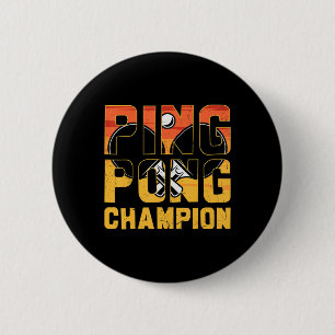 Ping Pong Champion Retro Table Tennis  6 Cm Round Badge