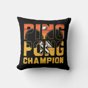 Ping Pong Champion Retro Table Tennis  Cushion