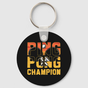 Ping Pong Champion Retro Table Tennis Key Ring