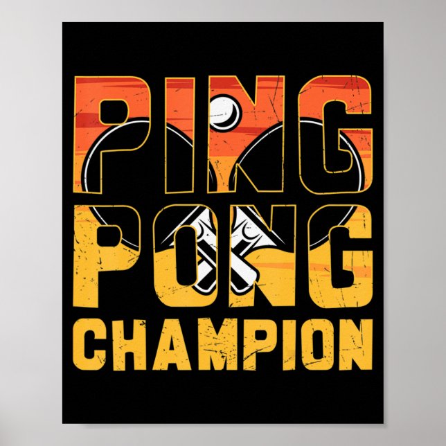 Ping Pong Champion Retro Table Tennis  Poster (Front)